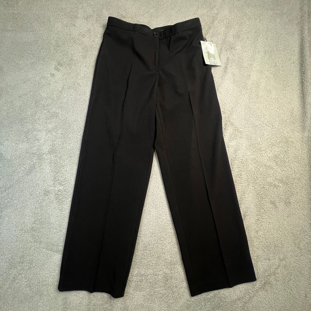 Briggs New York Womens Dress Pants Size 12P Black Slimming Solution Petite NWT‎